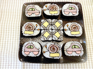 飾り巻き寿司調理風景